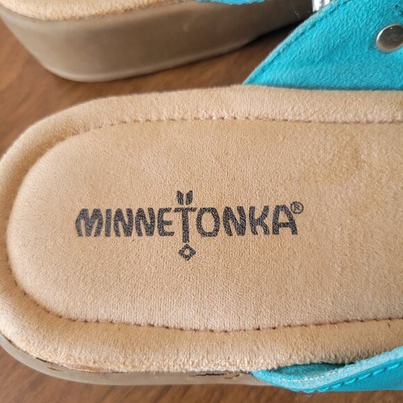 Minnetonka Silverthorne Sandals, Turquoise, Women’s 10, Leather, Like new - Picture 6 of 10
